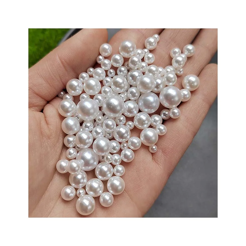 Wholesale 4/6/8mm Multi Size Unicolor Round No Hole Plastic Pearl Beads for Jewelry Cloth Accessories DIY Crafts