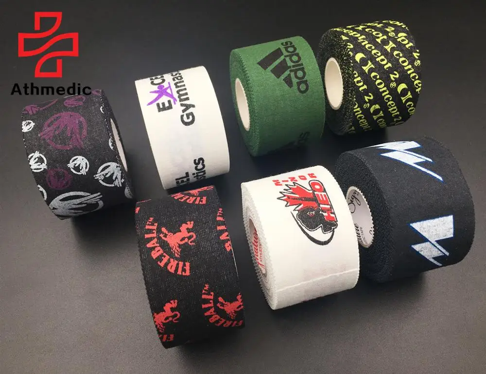 

2022 Athmedic hand tear sport cotton customized logo rigid athletic tape customized logo rigid sports rigid strapping tape