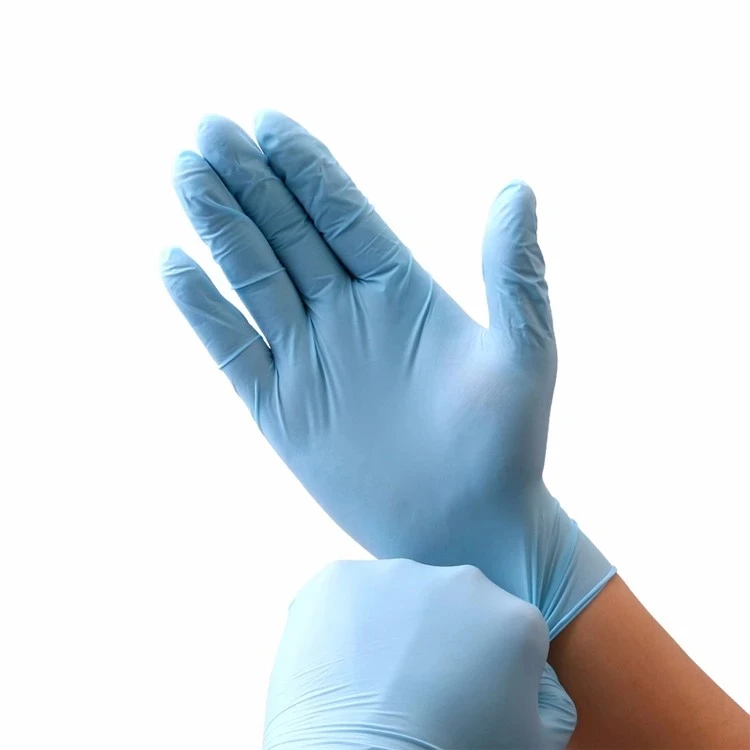 

nitrile powder free gloves non-medical nitril gloves guanti nitrile, Sky blue,dark blue