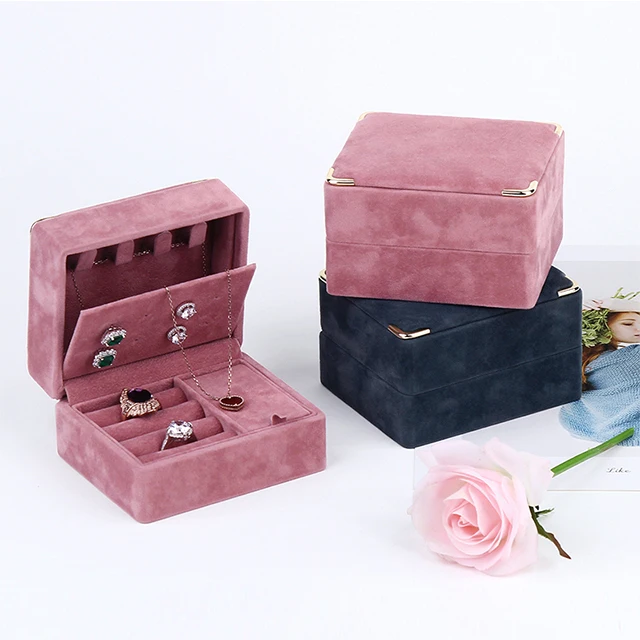 

Weimei Lady's Velvet Travel Jewelry collection box jewelry gift box wholesale can be customized logo