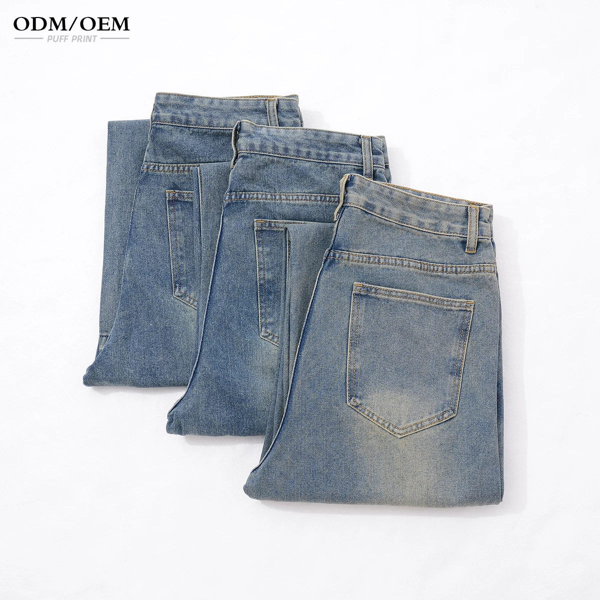 Straight Wide Leg Denim Jeans