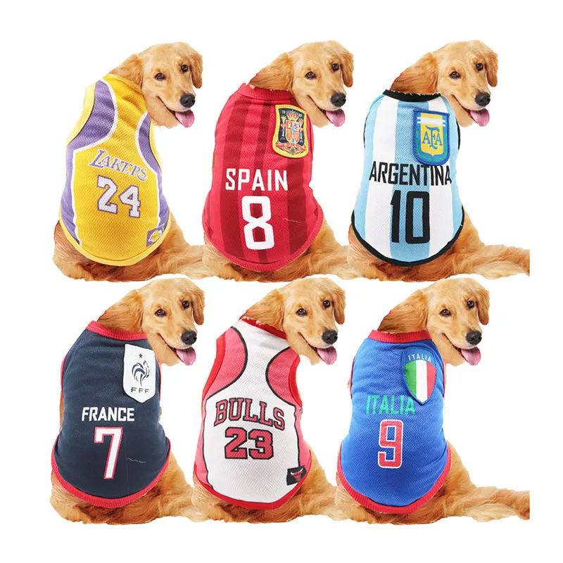 

Soccer Team Pet Dog Jersey T-Shirt World Cup Clothing Sports Football Basketball Pet Apparel Vest Dog Jerseys