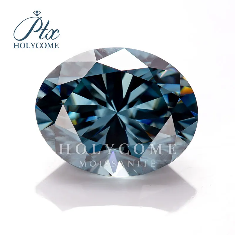 

Holycome New Color Vivid Blue 0.3-5ct Oval Cut Moissanite Stone Wholesale Lab Grown Moissanite For Moissanite Jewelry, Viivd blue