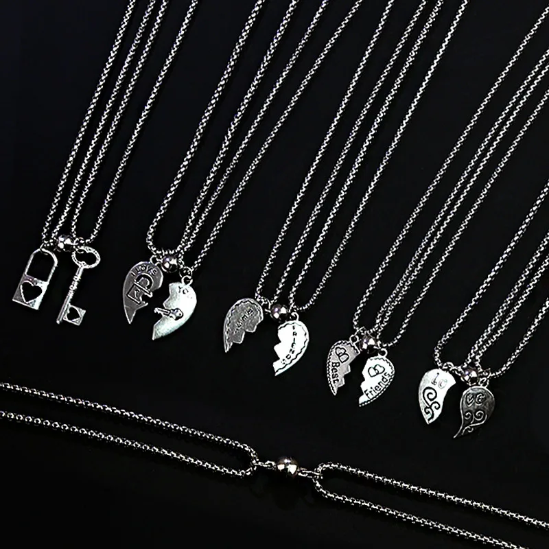 

Sailing Jewelry Couple Necklace Magnet Necklace Heart Shaped Pendant Necklace