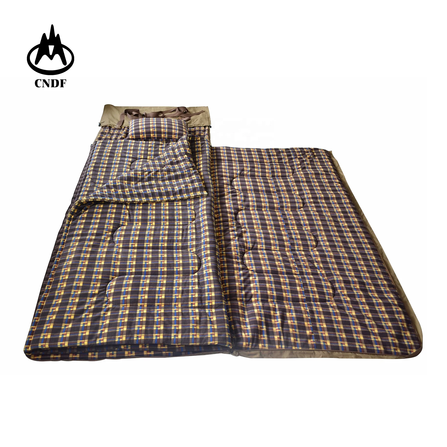 
luxurious big size cotton canvas sleeping bag, soft micro fleece, warm for extremely cold, hunting,water proof 