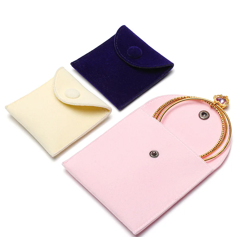 

Custom Luxury Jewelry Ring Velvet Pouch Pink Small Gift Necklace Accessories Jewelry Package, Pink/deep blue/apricot