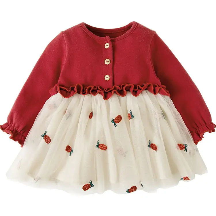 

Summer Baby Dress Ready Made Kids Dress Stylish Long Sleeves Robe Pour Bebee Cute 4 Years Baby Girls Summer Dress, Habillement petit fill kids rouge 8ans dresses habill ensembles mariee