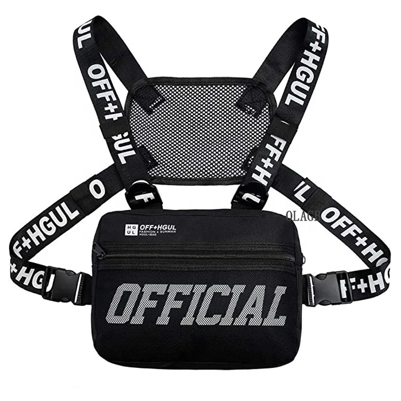 

Fashion Streetwear Men Hip-Hop Chest Bag Tactical Two Straps Chest Rig Bags Trendy Style Rectangle Chest Utility Pack G122