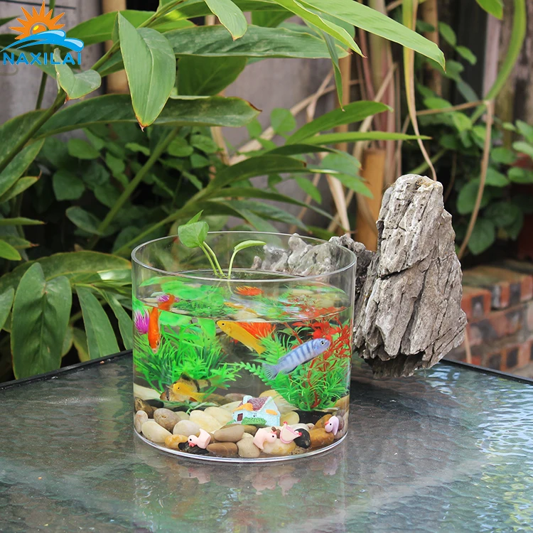 
NAXIALI Small Acrylic Cylindrical Fish Tanks Clear Acrylic Aquarium Fish Tank Acrylic Aquarium Manufacturers 