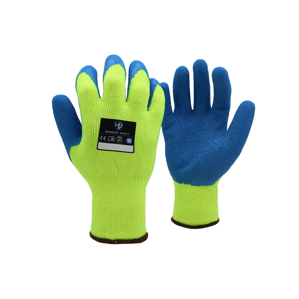 Hb Safety Winter Fleece Acrylic Latex Gloves L918tc Ce En511 Palm And