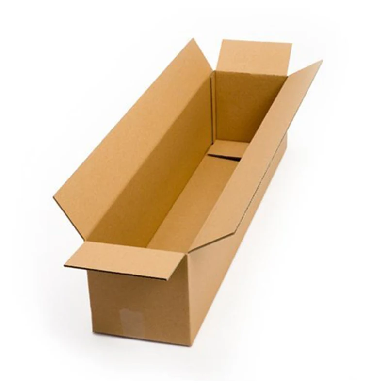 

Custom brown rectangular tuck top long carton corrugated delivery shipping box for long items