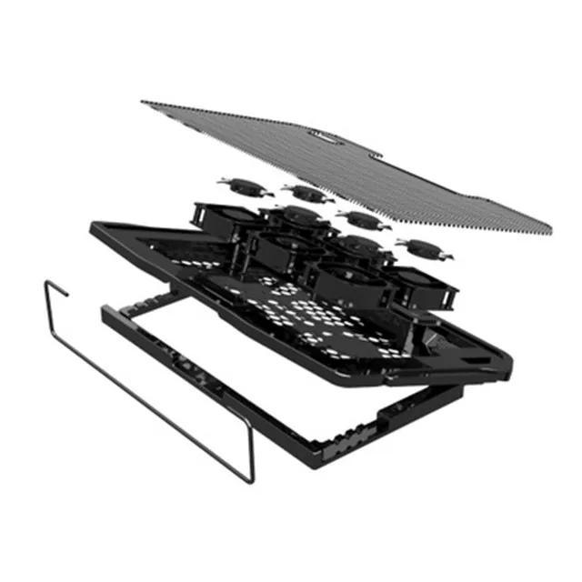 
aluminum laptop notebook cooling pad stand 6 fan 