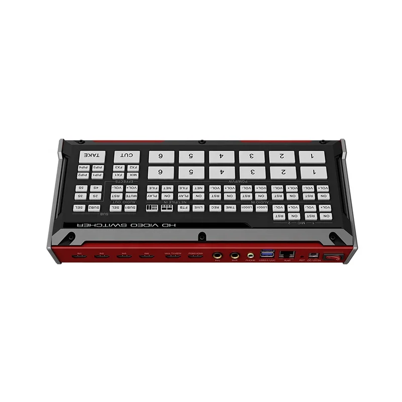 

Oton Geek S06-B Cheap HD-MI 4 Camera New Live Production Audio Video Switcher Mixer with H.264 H.265 Encoding and Recording