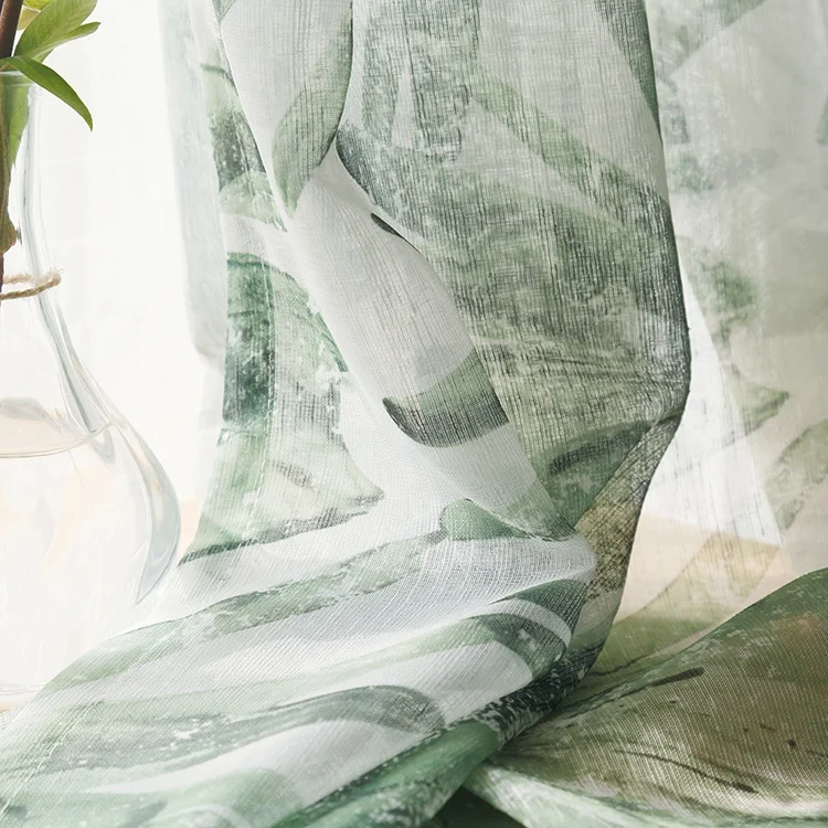 Factory Supply New Style 100% Polyester Sheer Fabric Curtain