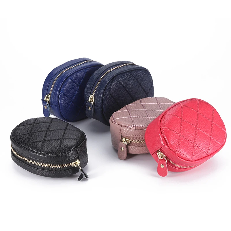 

Fashion Luxury Mini Genuine Leather Travel Cosmetic Bag for Real Crazy horse leather Hanging Strap Washbag Toiletry Makeup Bag, Black/blue/pink/rose red/dark blue