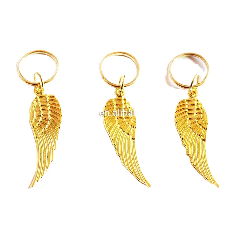 

Cheap Boho angel wing hair rings for braids dread lock hair rings indian hair jewelry, Gold, sliver