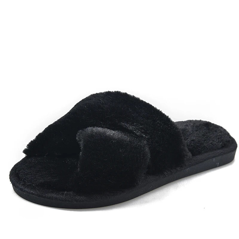 

The Latest Design Winter Warm Faux Fur Plush Fluffy Woman Lady Indoor House Slippers