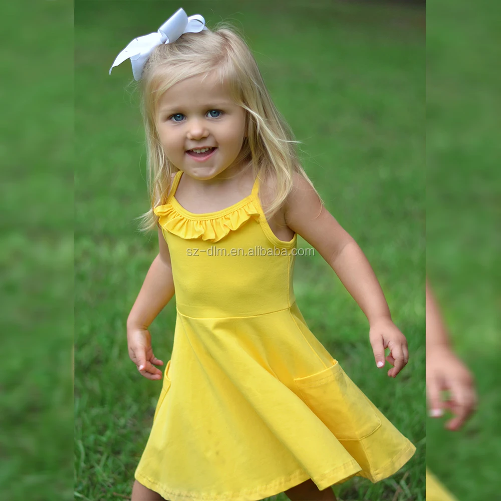 

Hot Sale Girls' Skater Party Dress Cotton Twirly Tank Dress For School Play baby dress multi-color
