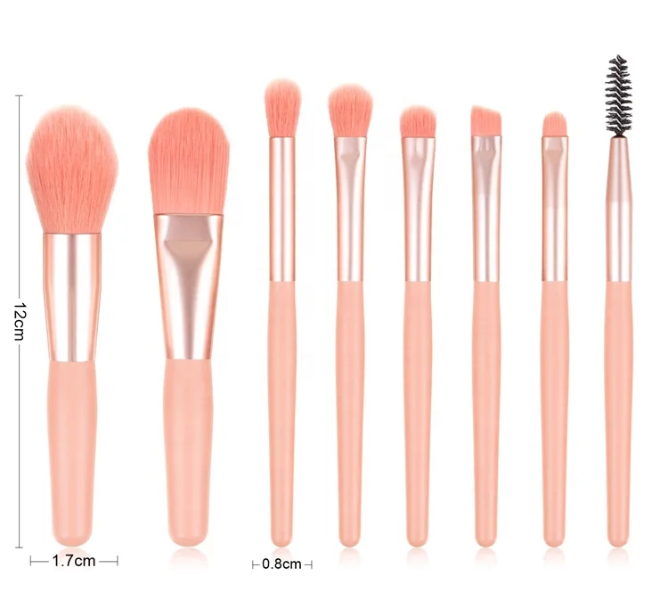 

Free Sample 8 Pcs Private label Cosmetic Brush Makeup Brush Set with Low MOQ From China Factory, Customized color