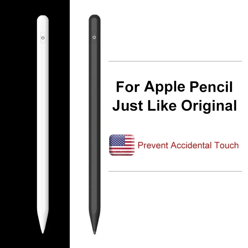 

Magnetic Active Stylus Pen For iPad Pro Stylus Painting Pencil Silicone Pen Head Original 3rd Generation touch screen Tablet Pen, White & black
