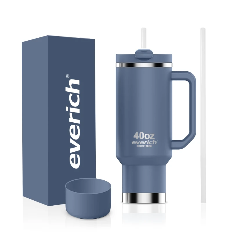 

ODM 40oz Custom Logo Travel Mug Stainless Steel Insulated Tumblers With Handle and Straw