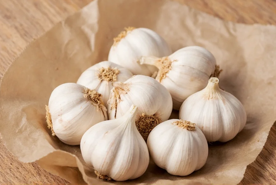 Various garlic storage methods including mesh bag, ceramic garlic keeper, and freezer container