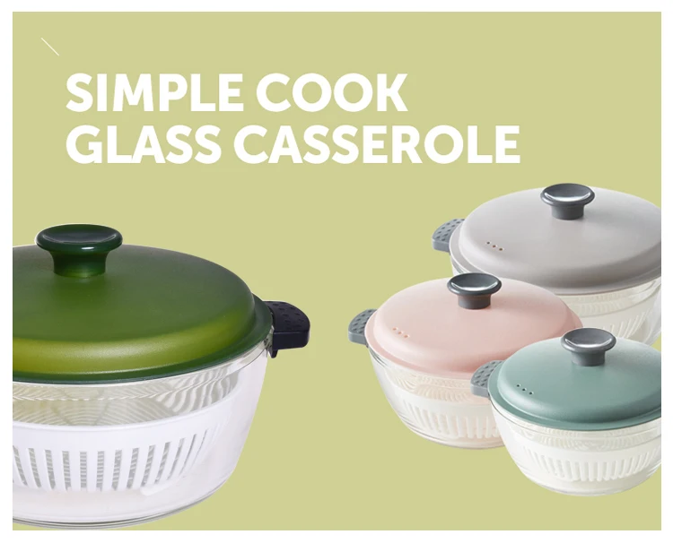 Multifunctional microwave steam pot glass casserole for oven