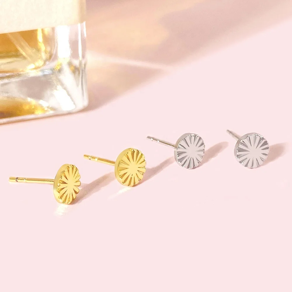 

Wholesale trendy 18k gold plated simple small round stud earrings for women