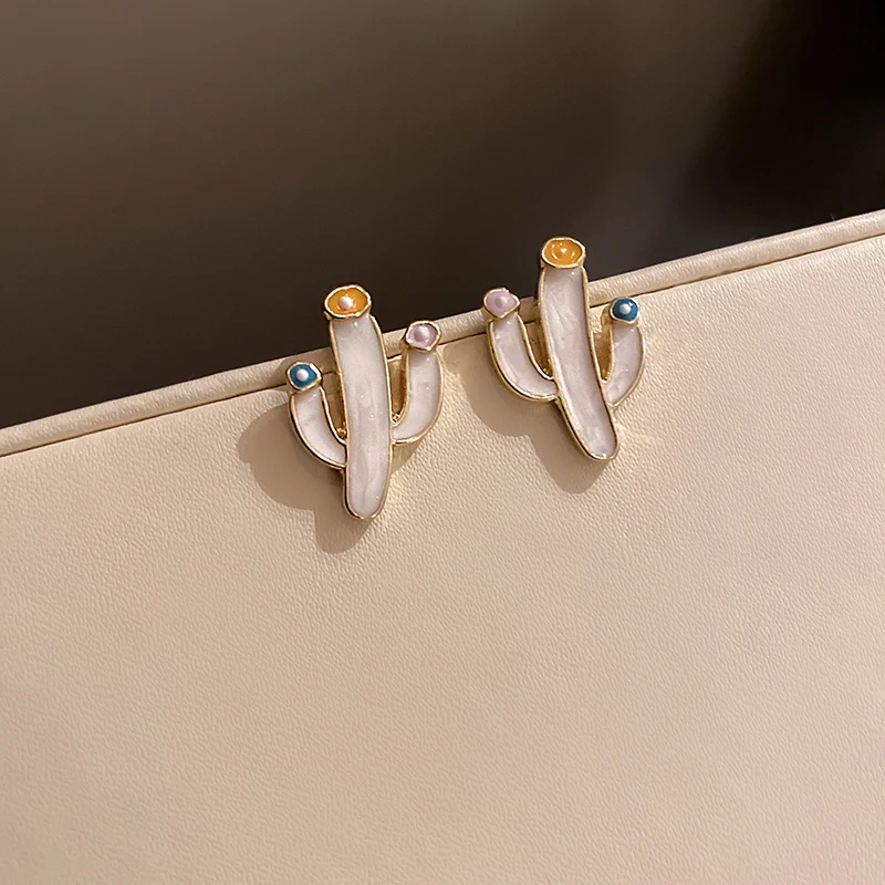 

fashion oil drop stud cactus earrings jewelry