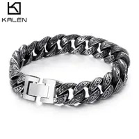 

KALEN Factory Wholesale Amazon's New Hot Style Punk Cuban Chain Male Bracelet