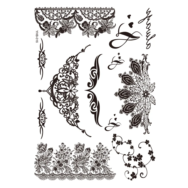 

Gold metallic tattoo, Flash uv temporary tattoo, White, black