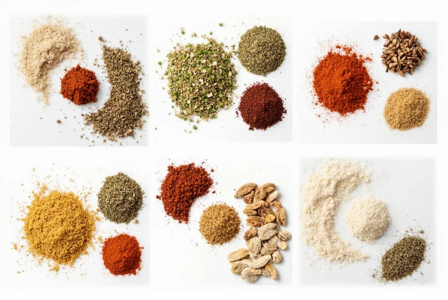 Spice rack with different spices