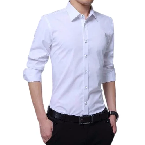 

2022 High Quality Solid Color Custom Professional Casual Long Sleeve Men's Clothing Dress Work Shirts For Men, Picture shows