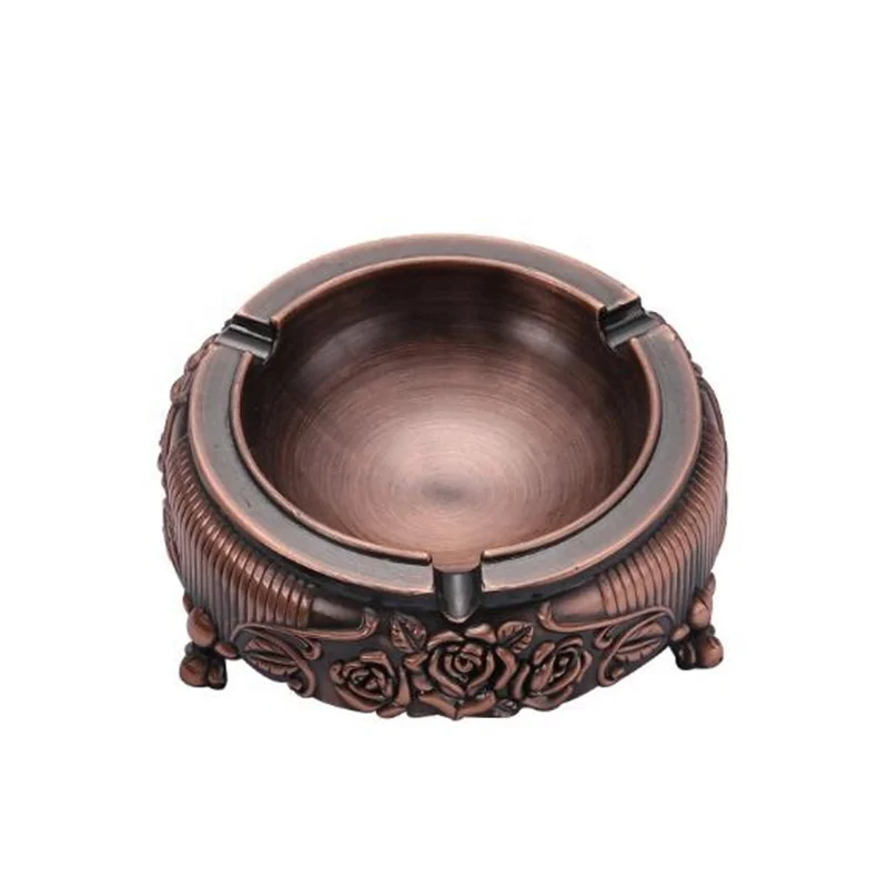 

Metal Portable Creative European Style Retro Mini Ashtray Fashionable Outdoors Household Durable Skidproof Ashtray, Burgundy/bronze