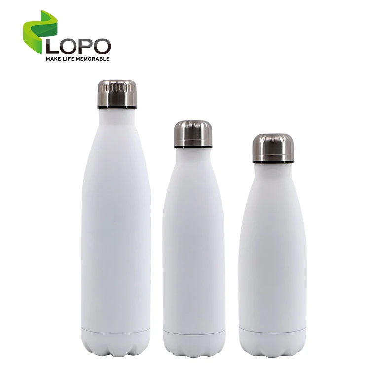 

2021 Hot Selling Sublimation Blanks 304 Stainless Steel Coke Bottle 500ml, White/green/yellow/purple/silver