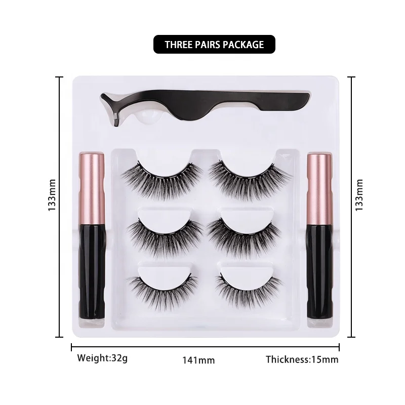 

Wholesale eyelashes factory girls cosmetics sets hot sale magnetic eyelashes tweezers eyeliner set full strip lashes