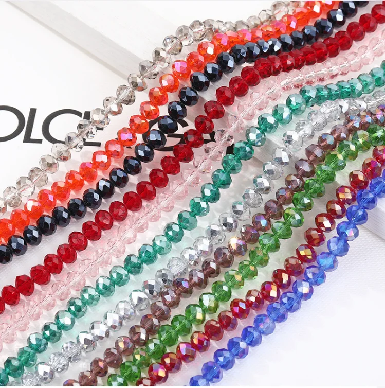

JC Crystal Wholesale colorful 3mm 4mm 6mm 8mm faceted rondelle crystal glass beads for jewelry making