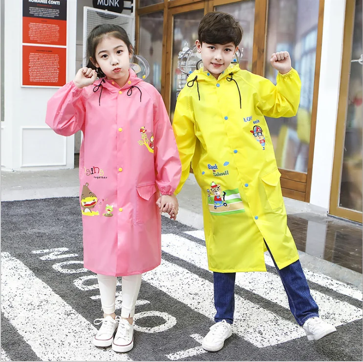 

Children Cartoon Printed Cute Raincoat, Yellow/pink/blue/rose