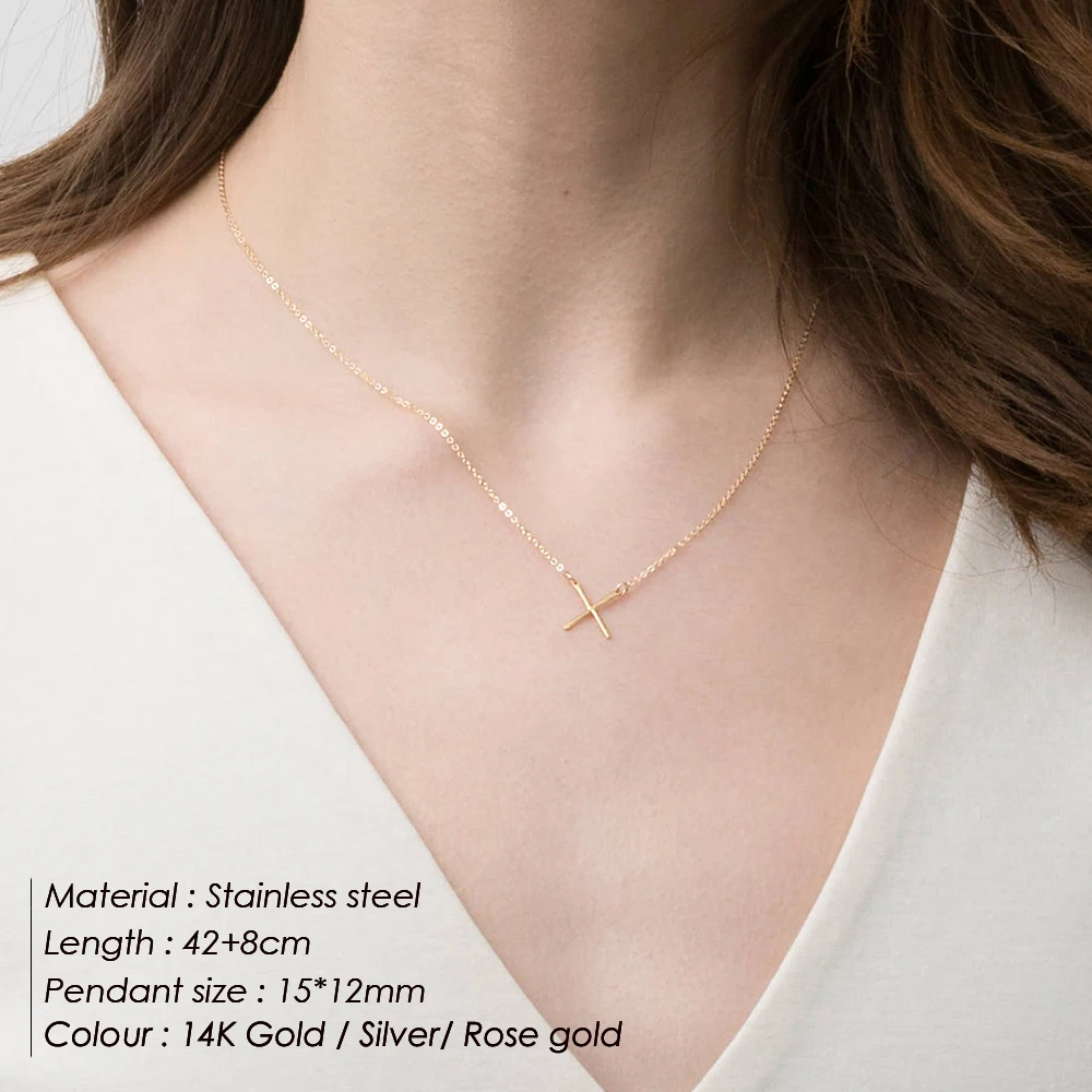 

Pink Gold Plated Metal Necklace Chihang Brand Eco-friendly Stainless Steel 16 Inches Classical Necklace, Gold/silver/rose gold