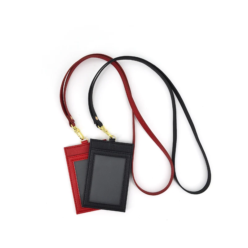 

Ysure Customized Logo Luxury New Design Leather ID Card Holder with Neck Lanyard