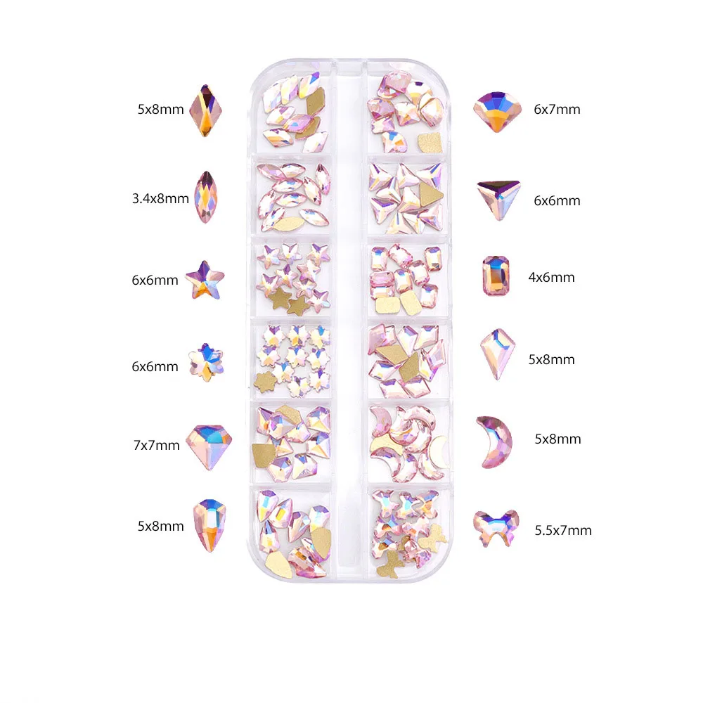 

Hot Sale Crystal Nails Art Rhinestones 3D Nail Art Decoration For Manicure Accessories Manicure Saloon Offer, Multi colors