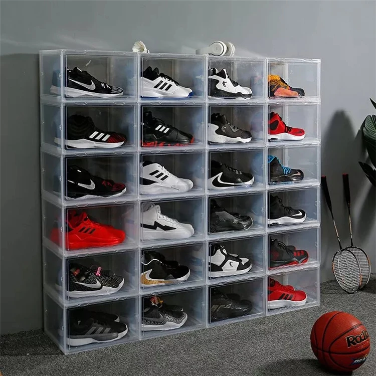 

Hot Sale High Quality Multifunction Clear Shoe Box Plastic Stackable, Any color