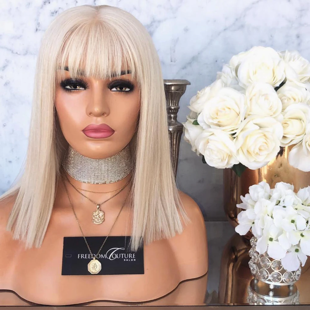 

Hot sale thin and wispy fringes Yaki straight heat resistant synthetic wigs for young girl