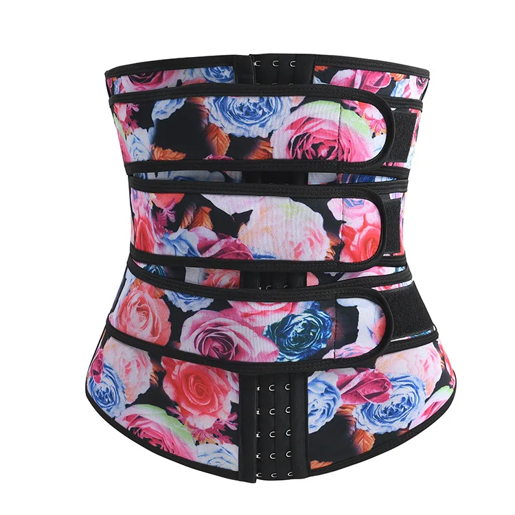 

L856 Women Rose Print Body Shaper Fitness Trainer Belt