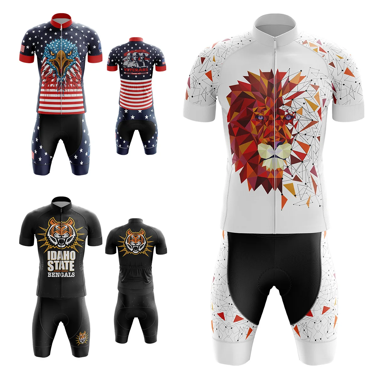 

HIRBGOD Men's Summer Outdoor Faster Than Lion Bike Jersey