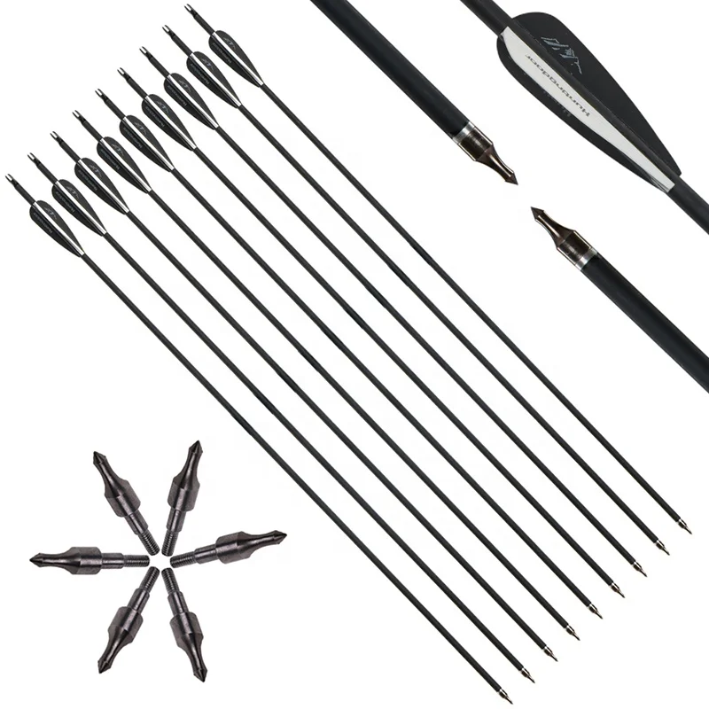 

Archery bow mixed carbon arrows 500 spine carbon fiber arrows for shooting