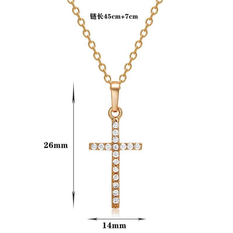 

Cross Necklace Pendant Women Gold Plated Choker Jewelry Iced Out Cross Necklace Men Alloy Chain Necklace