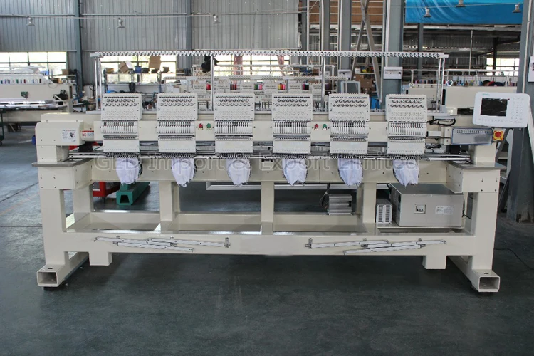 Guangzhou Computerized Cap Flat 6 Head Embroidery Monogramming Industrial Embroidery Sewing Machine