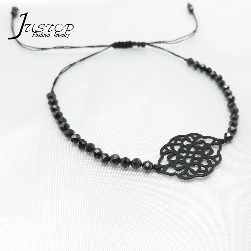 

2020 classic natural stone beads rope bracelet with gun black charm bracelet