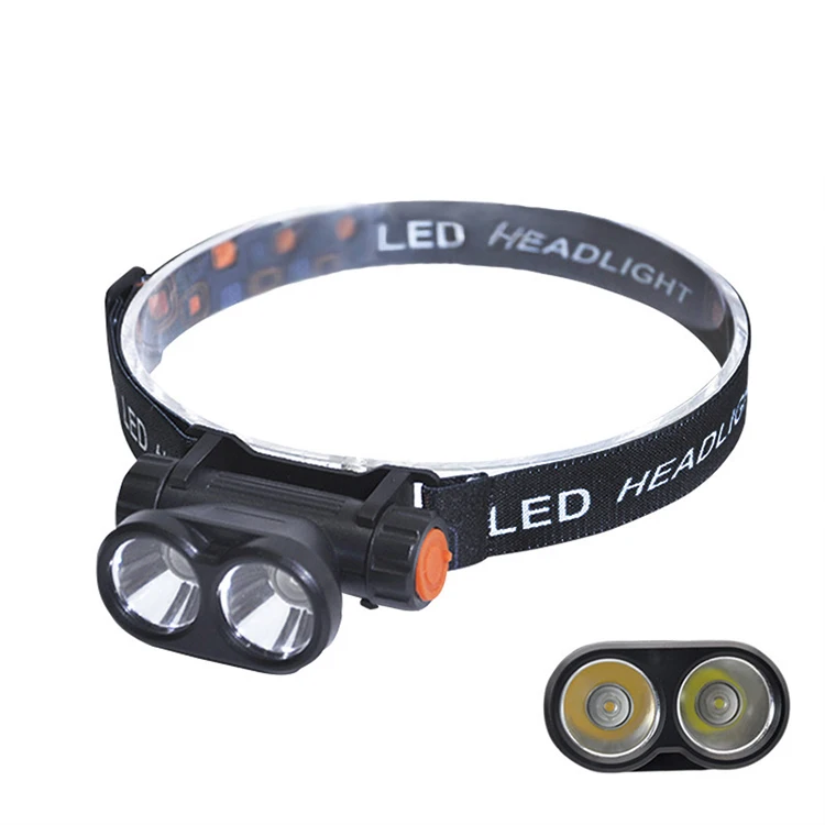 

USB Rechargeable Detachable Lithium Powerful Magnet Work XPE Dual Light Source Headlamp, As shown